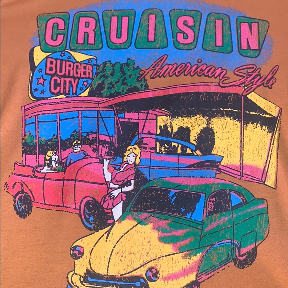 Orange “CRUISIN” Graphic T-Shirt - Picture 1 of 2